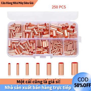 【COD】Bộ Cos Đồng 250 Cái, Đầu Nối Dây Ống Đồng Nhỏ Chất Lượng Cao, Chống Rỉ Sét