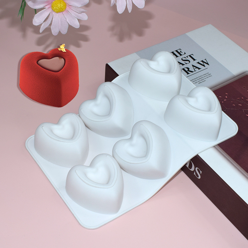 Ngày Lễ Tình Nhân Tình Yêu Nhẫn Kim Cương Mousse Khuôn Bánh Sô Cô La Khuôn Silicon DIY Trang Trí Trái Tim Dụng Cụ Nướng Bánh