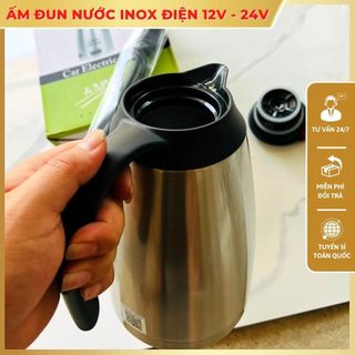 Ấm đun nước trên xe ô tô dung tích 1,2 lít hàng Inox cắm tẩu