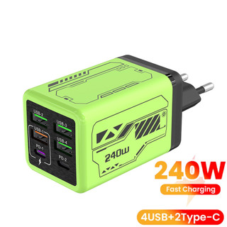 Elough 6 Cổng Sạc USB C Sạc Nhanh 3.0 Loại C Điện Thoại USB Sạc Tường Bộ Chuyển Đổi Sạc Nhanh