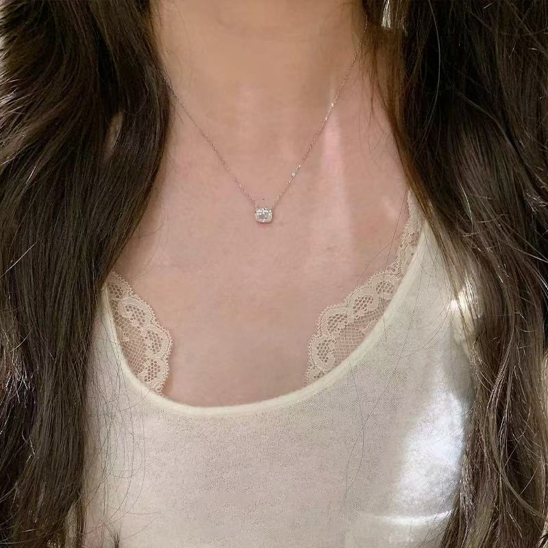 Kitty Hình Mèo Tinh Tế Nhẫn Zircon Vòng Cổ Nữ Nhấp Nháy Niche Mở Có Thể Điều Chỉnh Chỉ Số Nhẫn