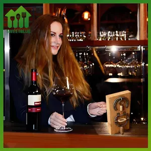 SWEET Dụng cụ mở rượu móng ngựa mộc mạc Corkscrew treo tường, Dụng cụ mở chai rượu trang trí công nghiệp cổ điển & Quà tặng độc đáo cho nhà bếp n