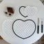 MONOSTYLE Placemats hình trái tim, Thảm cốc nước trang trí bằng vải Cotton, Chăn kiểu Pháp Tình yêu chấm bi chấm bi Thảm thực phẩm phương Tây Trang trí nội thất