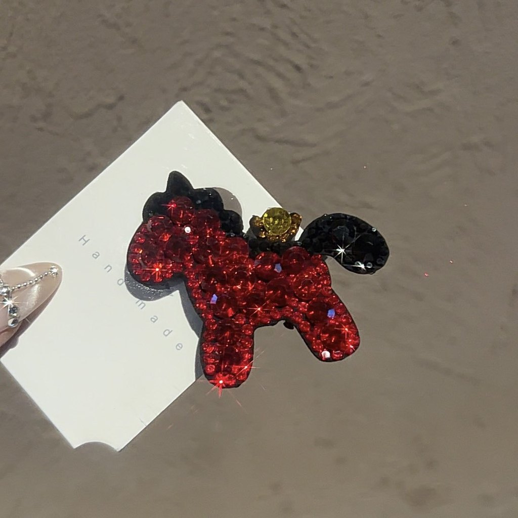 Mới Full Kim Cương Tinh Tế Pony Hoạt Hình Bên Gãy Tóc Nổ Kẹp Một Từ Kẹp Tóc Phụ Kiện Tóc