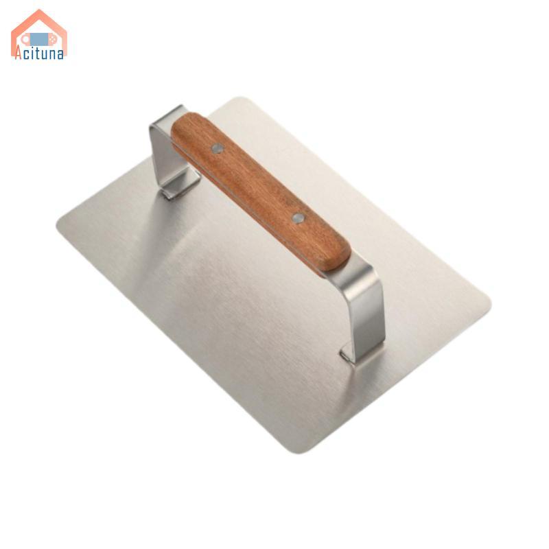 Acutuna Hạng Nặng, Tay Cầm Bằng Gỗ, Máy Nghiền Hamburger Inox, Cho Burger Nướng Bông Tuyết Sắc Nét Nougat