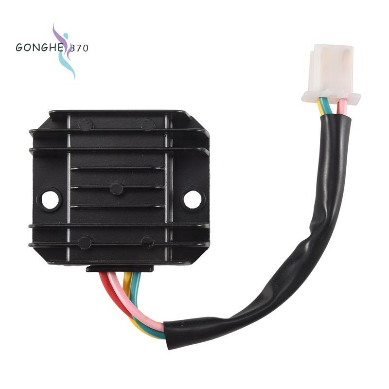 Bộ Điều Chỉnh Điện Áp Xe Máy 4 Dây 4 Chân 12 Bộ Điều Chỉnh Điện Áp Cho 50-250CC Xe Máy Xe Tay Ga Xe Máy ATV (Đen)