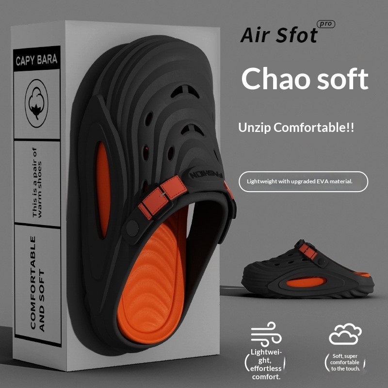 Giày EVA đế cao su dày, thoải mái cho mùa hè với thiết kế chống trượt và thoáng khí.