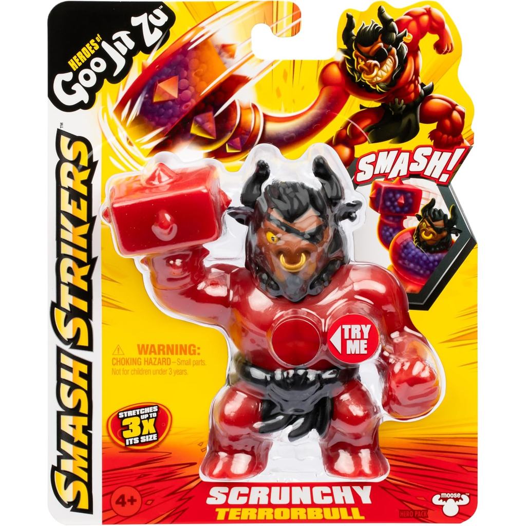 Heroes of Goo Jit Zu Smash Strikers, Terrorbull, Sccrunchy Goo Đầy nhân vật hành động được trang bị vũ khí nắm đấm đập tan tối thượng, kéo dài anh ta lên đến 3 lần kích thước của anh ta