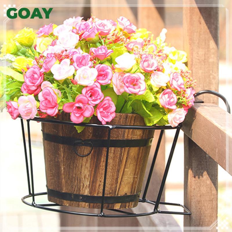 GOAY Giỏ Treo Ngoài Trời Thực Vật Sắt Ras Hàng Rào Ban Công Chậu Hoa Tròn Treo Cây Giá Đỡ Trang Trí Sân Vườn VN