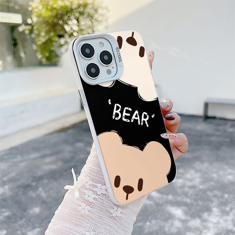 Ốp Lưng Cho Redmi Note 14 13 12 11 10 14C 13C 12C 11A 10C 9C A3 A2 A1 C75 C65 C61 C55 C31 X7 X6 M6 13T 14T Pro Mạ Acrylic IMD Case Motif Gấu Dễ Thương CYIM007