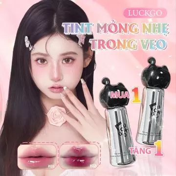 (Mua 1 tặng 1) LUCKGO Son tint bóng “mèo đen nhỏ”chất son bóng bền màu màu sắc trẻ trung