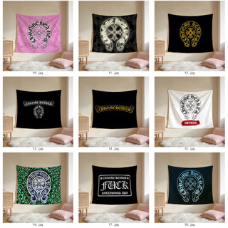 Tấm thảm polyester in một mặt Chrome Hearts, tấm thảm trang trí nhà treo tường (có kẹp)