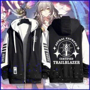 Hoodie cosplay Anime Honkai Star Rail, zipper, phù hợp unisex