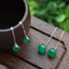 Bông tai hạt tròn mã não Chrysoprase phong cách dân tộc thanh lịch dành cho nữ