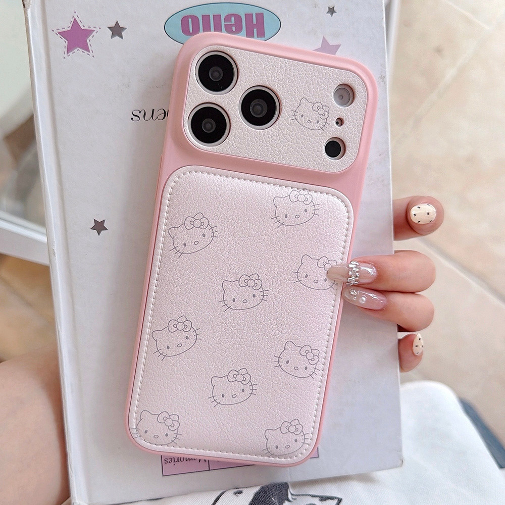 Ốp Điện Thoại Da Line Cat Bulge Cho iPhone 17 Pro Max 16 15 14 13 Vỏ Bảo Vệ Chống Sốc