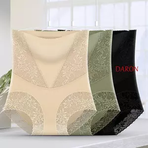 DARON Giảm Béo Định Hình, Quần Đùi Ren Định Hình Eo Cao, Quần Đùi Cotton Thoáng Khí Đáy Eo Huấn Luyện Quần Lót Liền Mạch Nữ Kiểm Soát Hình Dạng