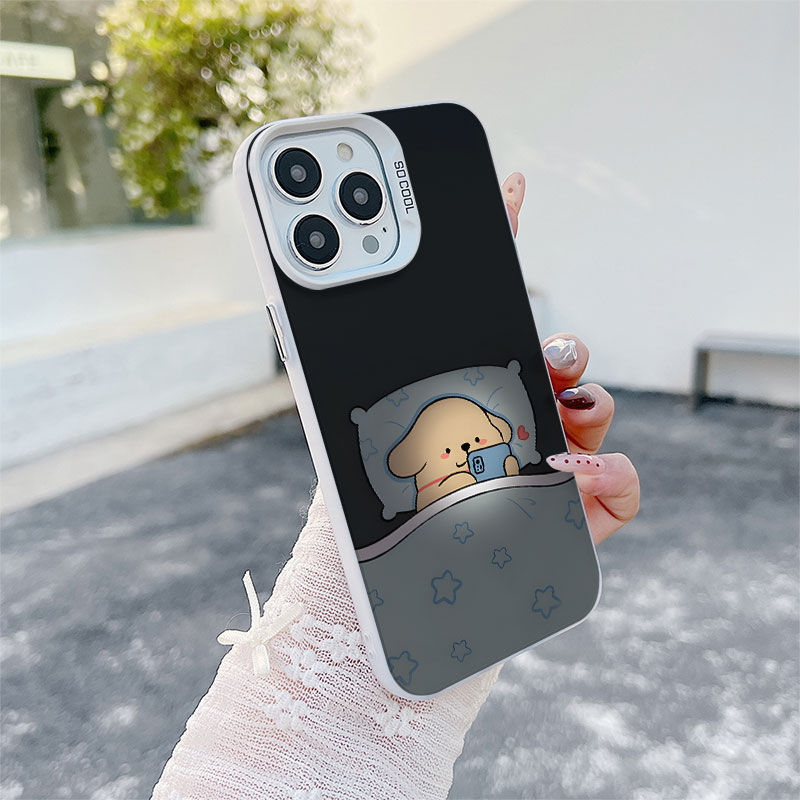 Ốp Lưng Cho OPPO A5X A3 A96 A95 A76 A74 A60 A58 A57 A53 A38 A18 A17 A16 A15 A7 A5 Reno 14 13 12 11 10 Pro 8 7Z 8Z 6 Mạ Acrylic IMD Case Motif Chú Chó Dễ Thương CYIM184