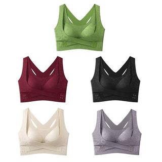YONDR Liền Mạch Push Up Bra, Cross Back Side Clasp Front Closure Bra, Fashion Plus Size Nổi Hoa Tập Hợp Áo Ngực Không Dây Nữ