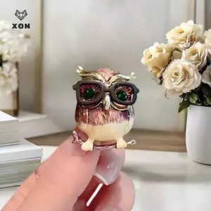 Phụ Kiện Thời Trang Cho Nữ Với Họa Tiết Thổ Cẩm Cú Vintage Đeo Kính Phong Cách Mina