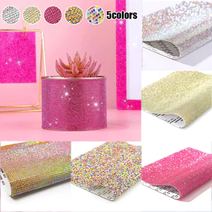 DIY Kim Cương Trang Trí Miếng Dán Tự Dính Long Lanh Tấm Điện Thoại Xe Viền Trang Trí Decal Kim Cương Giả Dán Mũi Khoan Phụ Kiện Băng Dính Quần Áo