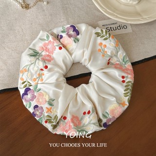 Scrunchy Dây Buộc Tóc Nữ Cao Cấp Hoa - Phù Hợp Mùa Xuân Hè