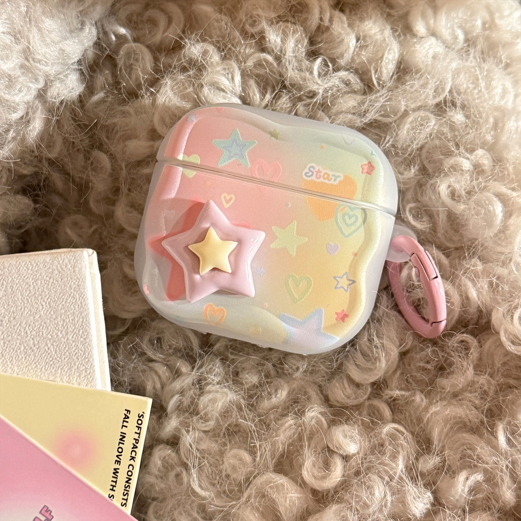 Vỏ bảo vệ tai nghe Bluetooth Apple: AirPods 4/1/2/Pro 2/Pro 3, họa tiết Doodle stars