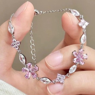 Thanh Lịch Hoa Anh Đào Vòng Tay Hồng Ánh Sáng Sang Trọng Tươi Hoa Cho Nữ Người Bạn Thân Nhất Bạn Gái Xu Hướng Quà Tặng Trang Sức