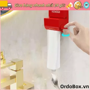 Hộp đựng kem đánh răng ORDOBOX, Máy ép kem đánh răng thủ công không đục lỗ, Giá để đồ Kẹp phụ kiện phòng tắm Cốc hút kem đánh răng