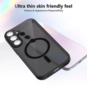 Ốp lưng Samsung S24 Plus Vỏ thu hút từ tính màu đen mờ cho Ốp điện thoại Samsung Galaxy S24 + 5G