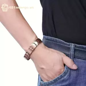 Vòng tay từ tính nam bằng đồng nguyên chất - Phù hợp cho chạy thể thao và tập gym ngoài trời