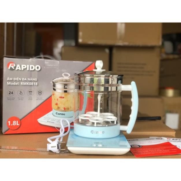 Ấm Điện Đa Năng RAPIDO RMK0818-S - Bảo hành chính hãng 12 tháng