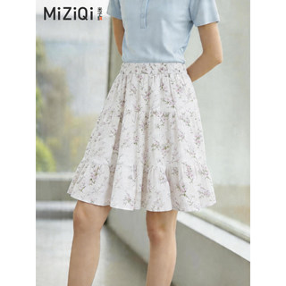 【MIZIQI】Váy ngắn in hoa cho nữ, váy chữ A phong cách ngày lễ