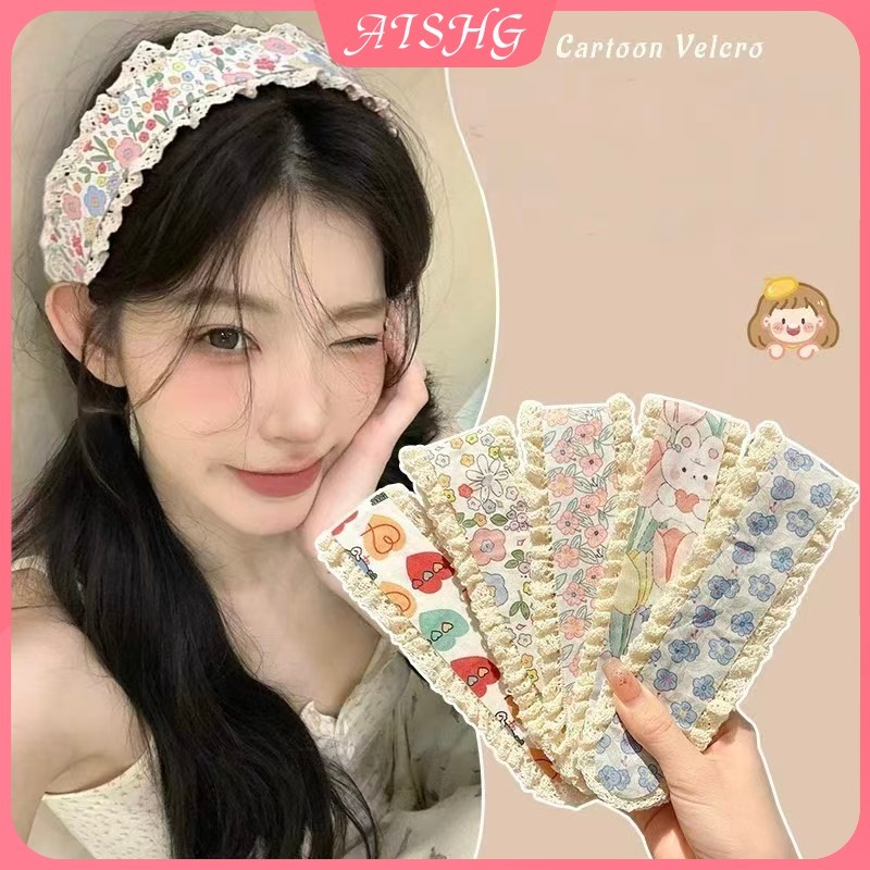 AISHG Mới Dệt Kim Hoa Velcro Tóc Thời Trang Cô Gái Ngọt Ngào Băng Đô Phụ Kiện Tóc