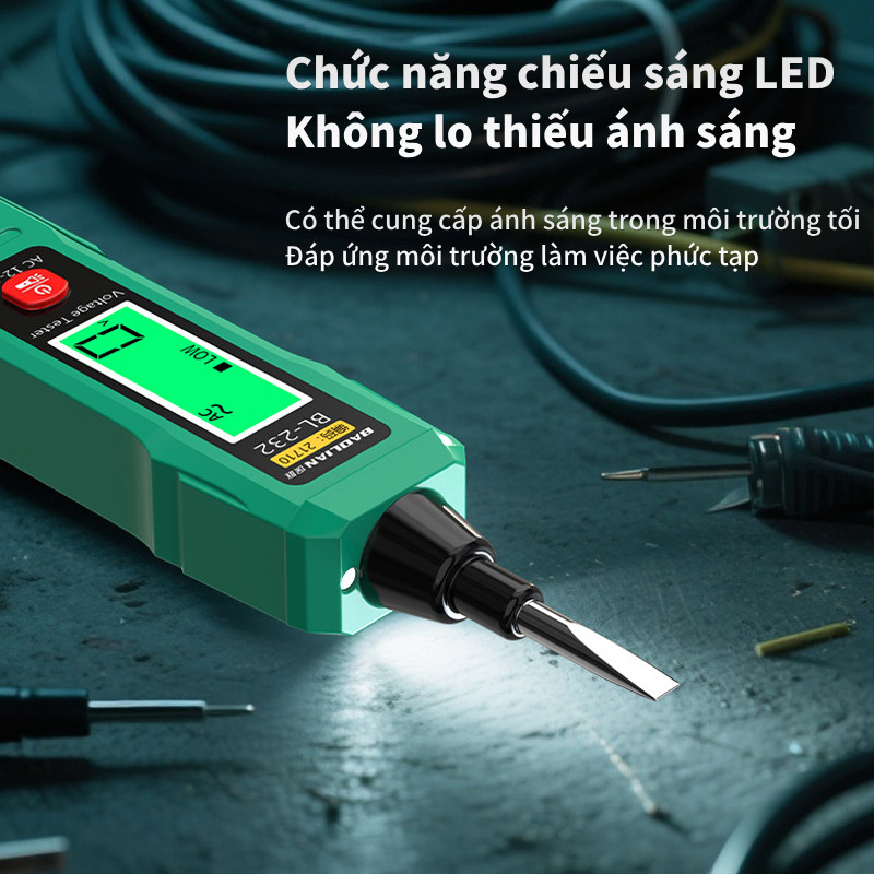 Bút Thử Điện Thông Minh Cảm Ứng – Đo Điện Áp 12-400V, Màn Hình LCD Lớn Hiển Thị Số,Cảnh Báo Âm Thanh & Ánh Sáng