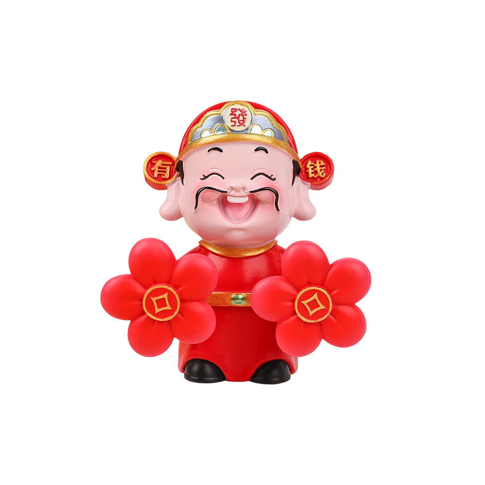 Chúc may mắn Thần Tài Zhuanzhuanle Thần Tài Trang Trí Ô Tô Sáng Tạo Thần Tài Búp Bê Văn Phòng Để Bàn Trang Trí Năm Mới