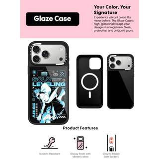 CASECASE X Solo Leveling Sung Jin Woo Medley Ốp lưng kính hút từ tính chống trầy xước cho IPhone 17 Air 16 15 14 Pro Max Plus Ốp lưng cứng có hộp khắc logo