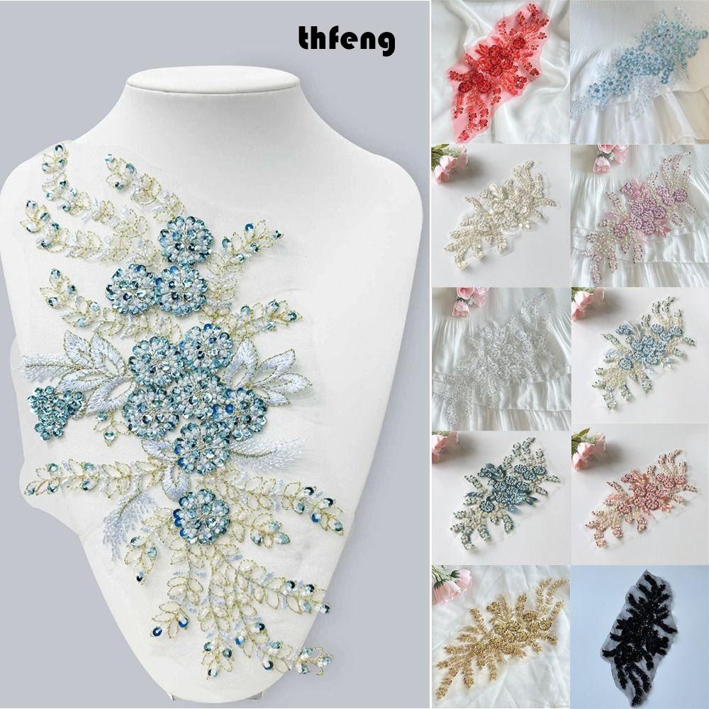 THFENG Sequined Thêu Miếng Dán DIY - Hoa Lấp Lánh Cho Trang Phục Sân Khấu