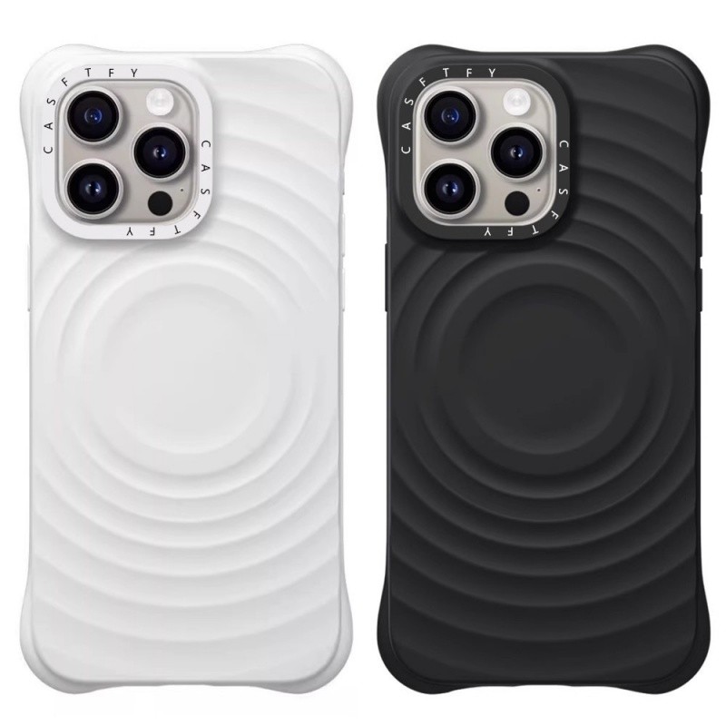 CaseTifg Ripple Case Vỏ Điện Thoại Từ Tính Chất Lượng Cao Cho iPhone 13 14 15 16 17 Pro Max 16Plus Sóng Nhiều Màu Sắc Silicon Matte Chống Vân Tay Chống Sốc