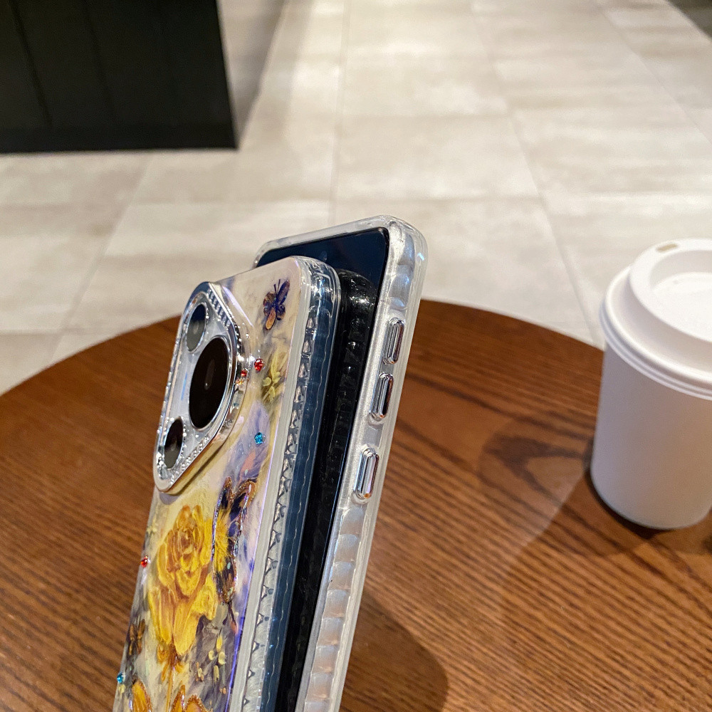 Ốp Điện Thoại TPU + PC In Hoa Hồng Vàng Cho Huawei Mate 70 60 Pro Pura 80 70 Pro Pro + Vỏ Thời Trang Quà Tặng Nữ Chống Sốc