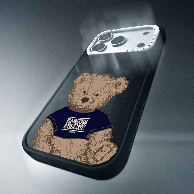CASECASE X MARITHÉ Doodle Bear Case White Camera Ring Edition Matte Đen Cứng Hút Từ Tính Tác Động Dành Cho Apple IPhone 13 14 15 16 17 Pro Max Air Plus Có Hộp