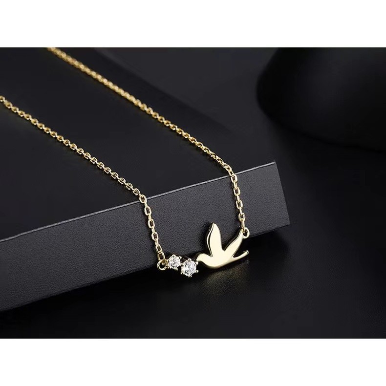 Vòng cổ bồ câu hòa bình bằng kim cương bạc S925
