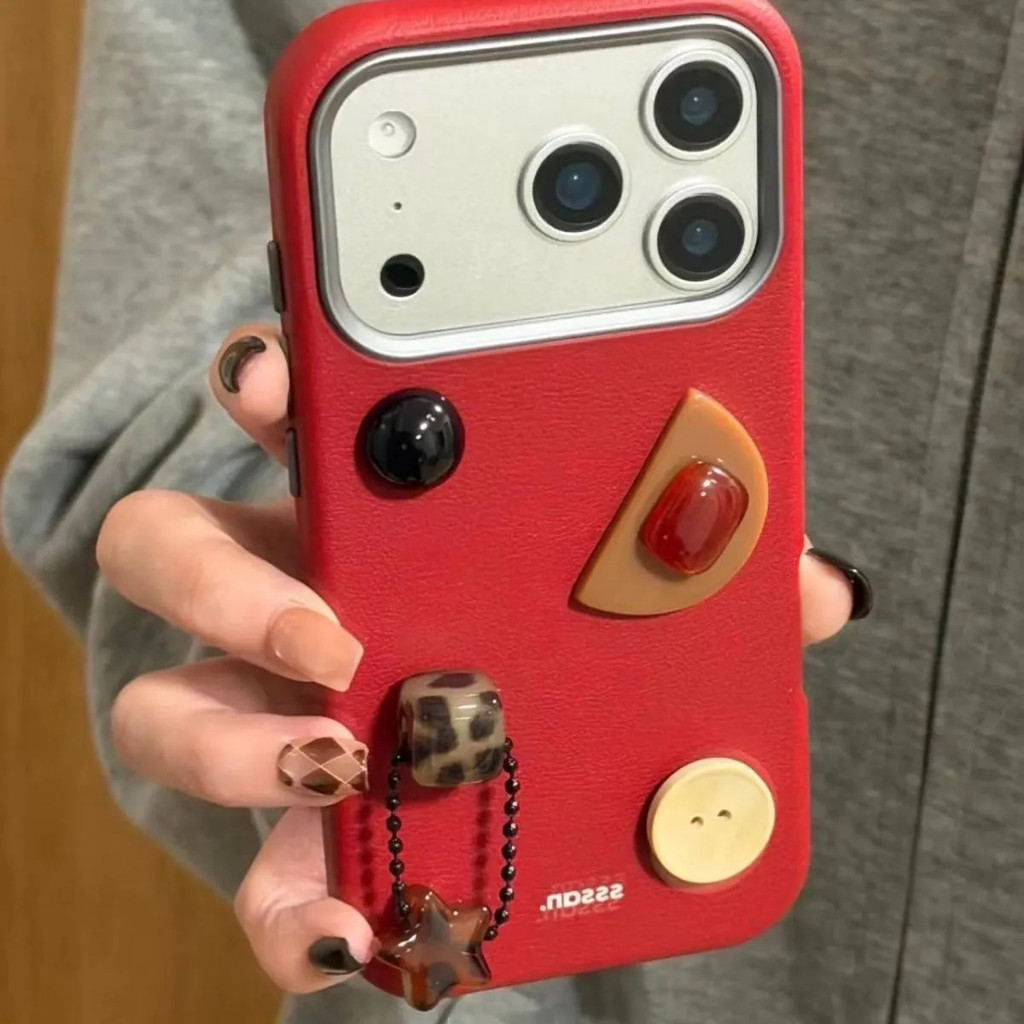 Ba Chiều Meteorite Tiếng Anh Thích Hợp Cho iPhone17promax Vỏ Điện Thoại Đáy Vàng Màu Đỏ Thích Hợp Cho iphone16pro Hợp Thời Trang 15plus Chống Va Chạm 14 Chống Sốc 13