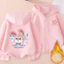 Trẻ Em Thỏ Ấm Áp Lông Cừu Zip Áo Khoác In Hình Hoạt Hình Áo Khoác Thường Ngày Được Thiết Kế Cho Thời Tiết Thoáng Mát Sử Dụng Hàng Ngày