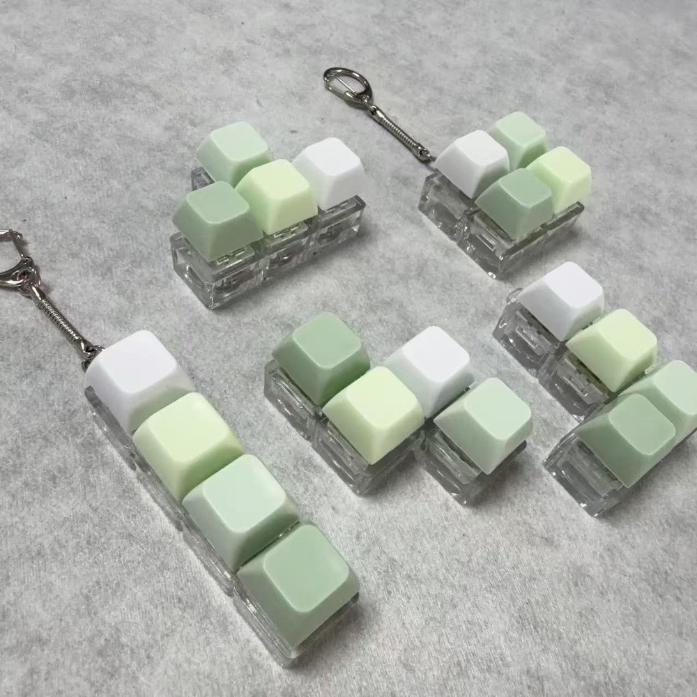 Bàn phím ngón tay JUIC, Keycap 2 / 3 / 6 / 9 Phím Fidget Móc khóa, Vượt qua thời gian Tiện ích Nút chìa khóa Đồ chơi giải nén dành cho người lớn
