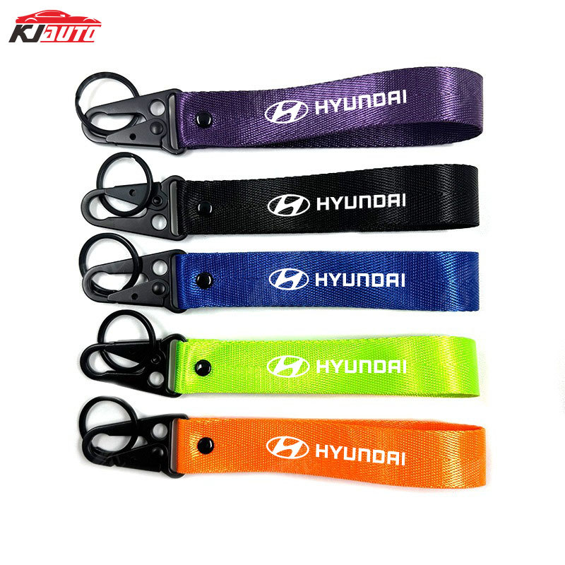 Xe Hyundai Dệt Móc Khóa Hợp Thời Trang Đại Bàng Mỏ Móc Khóa Phụ Kiện Xe Hơi Cho Hb20 Tucson I30 Avante Palisade Creta Accent Santa Fe I10 Kona