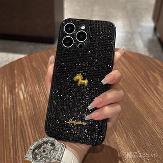 Thích Hợp Cho 16promax Vỏ Điện Thoại iphone15 Ánh Sáng Sang Trọng Tinh Tế Nhấp Nháy Kim Cương 14 Bé Gái 13 Pony Dán 12