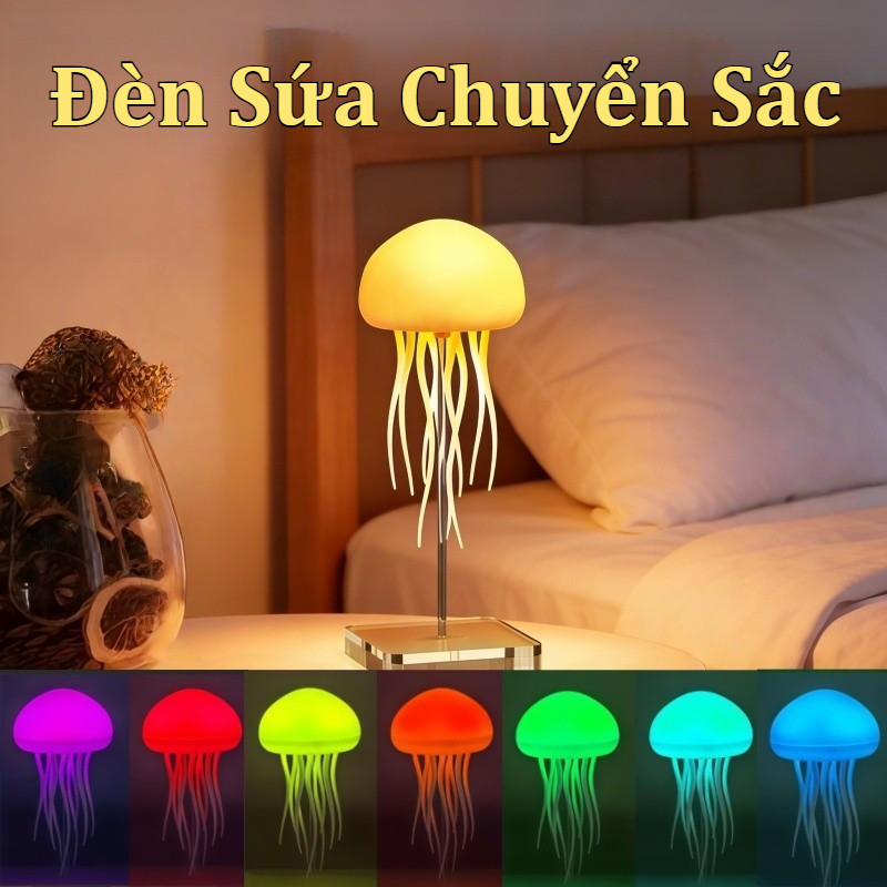 Điều khiển bằng giọng nói Nhảy múa Đèn sứa, Đèn Ngủ Đổi Màu Đa Sắc, Đèn Treo Trang Trí Phòng Khách/Phòng Ngủ