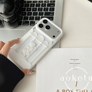 Roman pillar angel hollow out Xịt mờ ba chiều sáng tạo thích hợp cho iPhone 17 / 16 / 15 / 14 / 13 / 12promax bọc tay silicon chống rơi