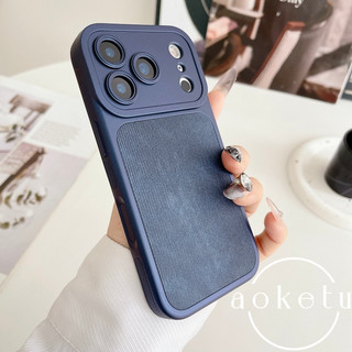 Ốp điện thoại họa tiết denim cửa sổ lớn chống trượt thích hợp cho iPhone 13 14 15 16 17 Pro Max bao gồm tất cả vỏ silicon chống rơi