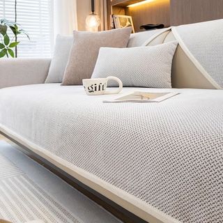 Hàng sẵn có Vận chuyển nhanh 110 * 280cm Màu xám đậm Thu đông Tenpi Sofa Đệm bốn mùa Đệm chống trượt đa năng Vỏ bọc tựa lưng Vỏ vải 2025 Phong cách mới Cảm giác cao cấp 01
